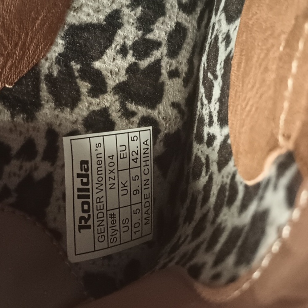 ROLLDA Brown Western Heeled Boots - Picture 11 of 14